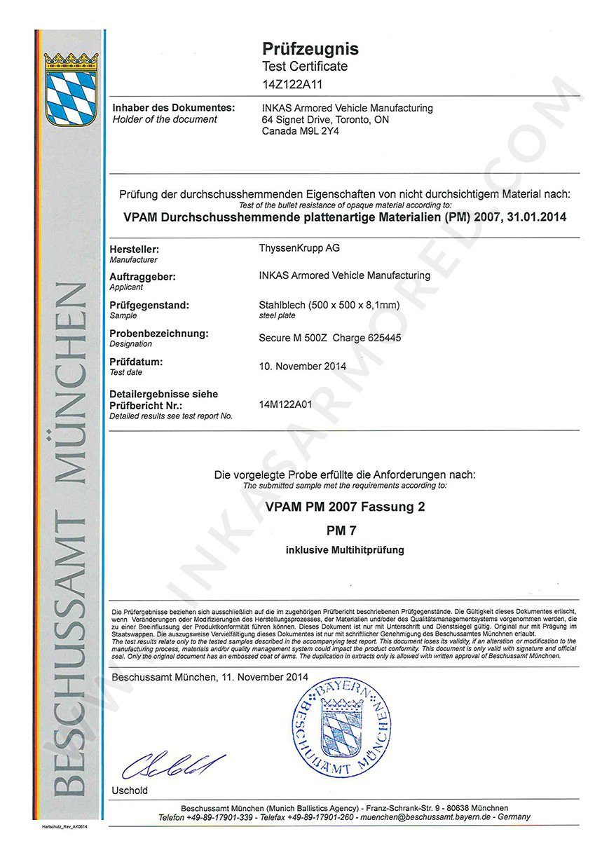 inkas-vpam-steel-certificate